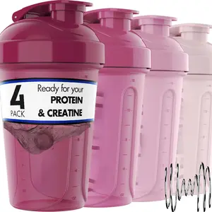 4 PACK- 20 OZ Protein Shaker Bottles for Protein Mixes, Shaker Cups for Protein Shakes, Small Shaker Bottle Pack, Shaker Cup, Shakers for protein Shakes (Berry Blend-4 Pack)