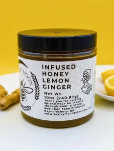 Infused Honey Lemon Ginger - Barley Moon Botanicals - Pure Honey, Natural Ingredients Sweet Flavor