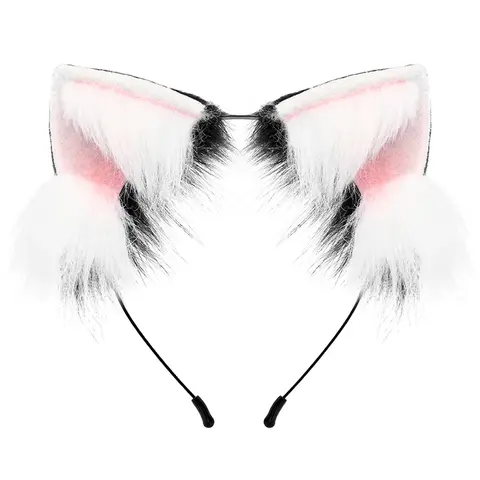 Handmade Plush Animal Ears Headband - Simulated Animal Ears Hair Clips for Role Playing, Adjustable Cute Animal Ears Headband for Anime Lovers and Parties
