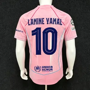 2526 FCB pink Yamal 10 Short Sleeve Soccer Jersey