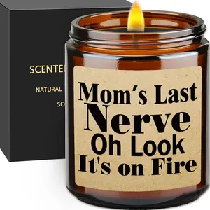 1pc Mom Candles Gifts From Daughter Or Son Mothers Day Gifts For Mom Unique Christmas Birthday Gifts For Mom Novelty Moms Last Nerve Lavender Scented Soy Engraved Candle