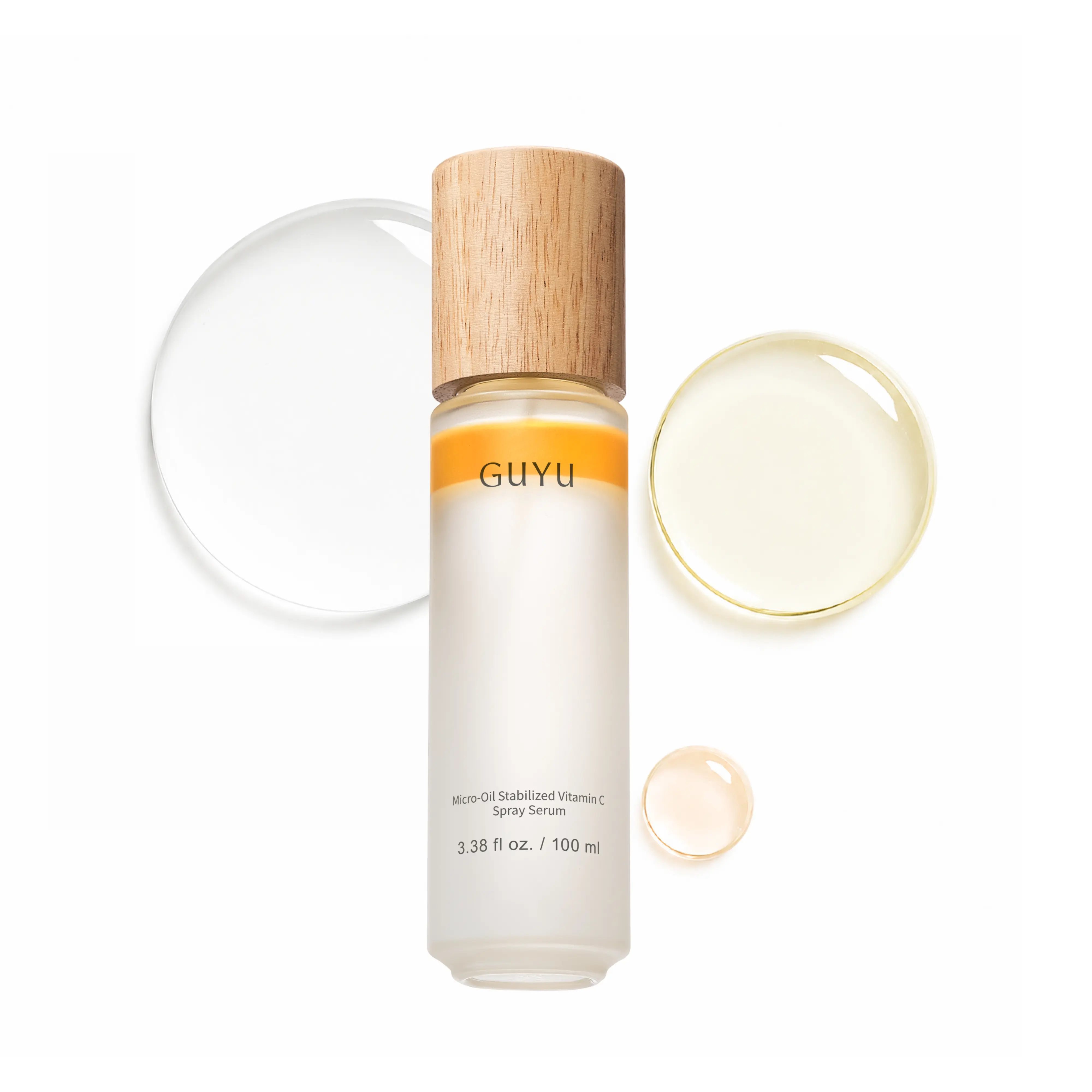 GUYU Brightening VC Serum Spray - Instant Dewy Glow, Glass Skin Essence Mist for Dull Skin, Dual-Layer Formula with Hyaluronic Acid, Centella Asiatica&Ectoin, Deeply Hydrating&Moisturizing, Calming, Smoothing Finelines, Lightweight Oil Radiance 100ml