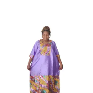 Bubu Mix Dress - Purple with Colorful Accents, Comfortable Fit, Ideal for Casual Wear