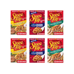 6 Pack Stuffing Mix Variety Pack — Cranberry, Savory Herbs & Cornbread Instant Side Dish Boxes