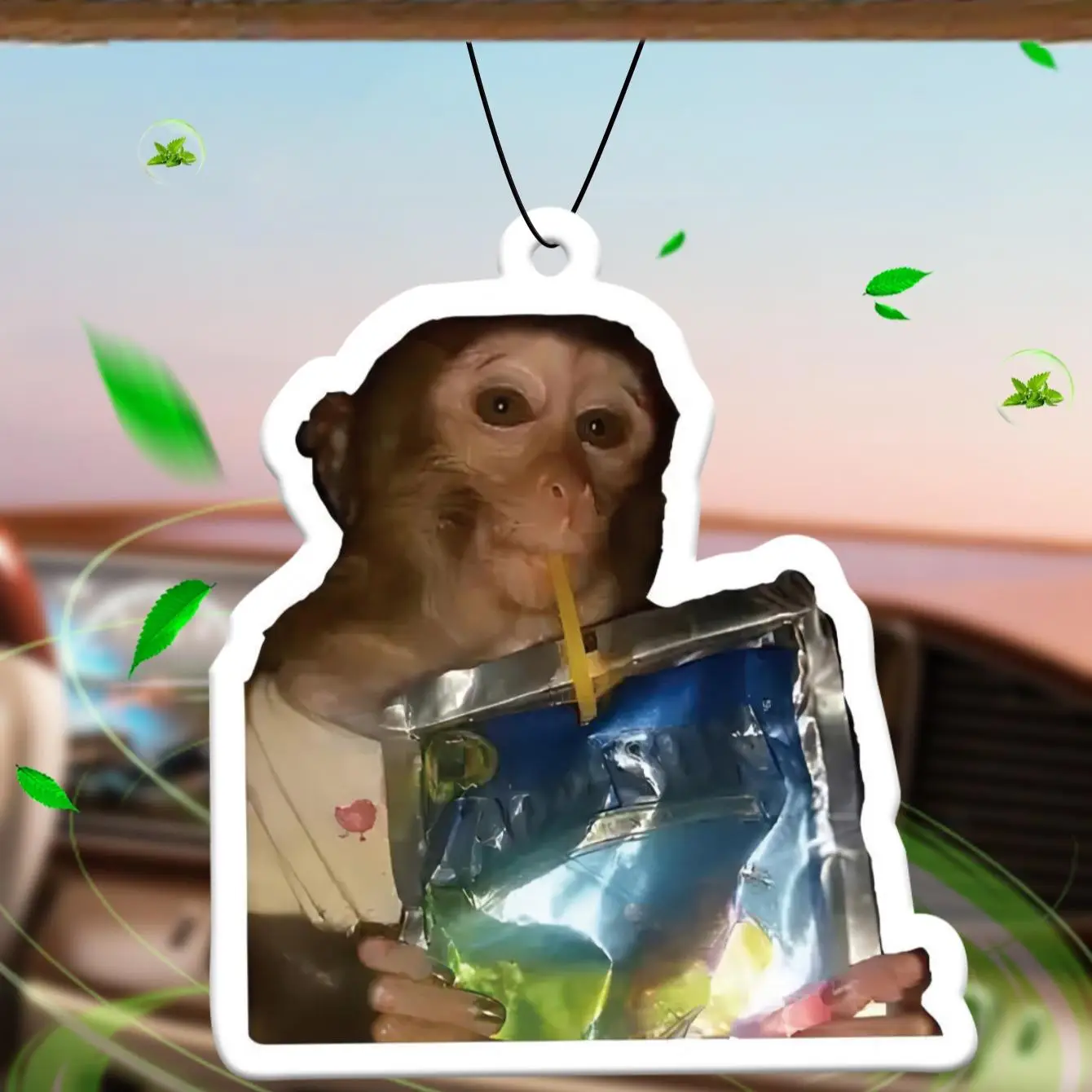 Monkey Design Car Air Freshener, Car Rear-view Mirror Hanging Aromatherapy Tablet, Car Interior Decoration Accessories for Women & Men, Auto Accessori