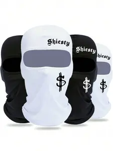 Unisex Letter & Dollar Print Balaclava Mask, Breathable Face Cover, Breathable Neck Gaiter for Men Women, Ideal for Outdoor Sports, All-Season Use
