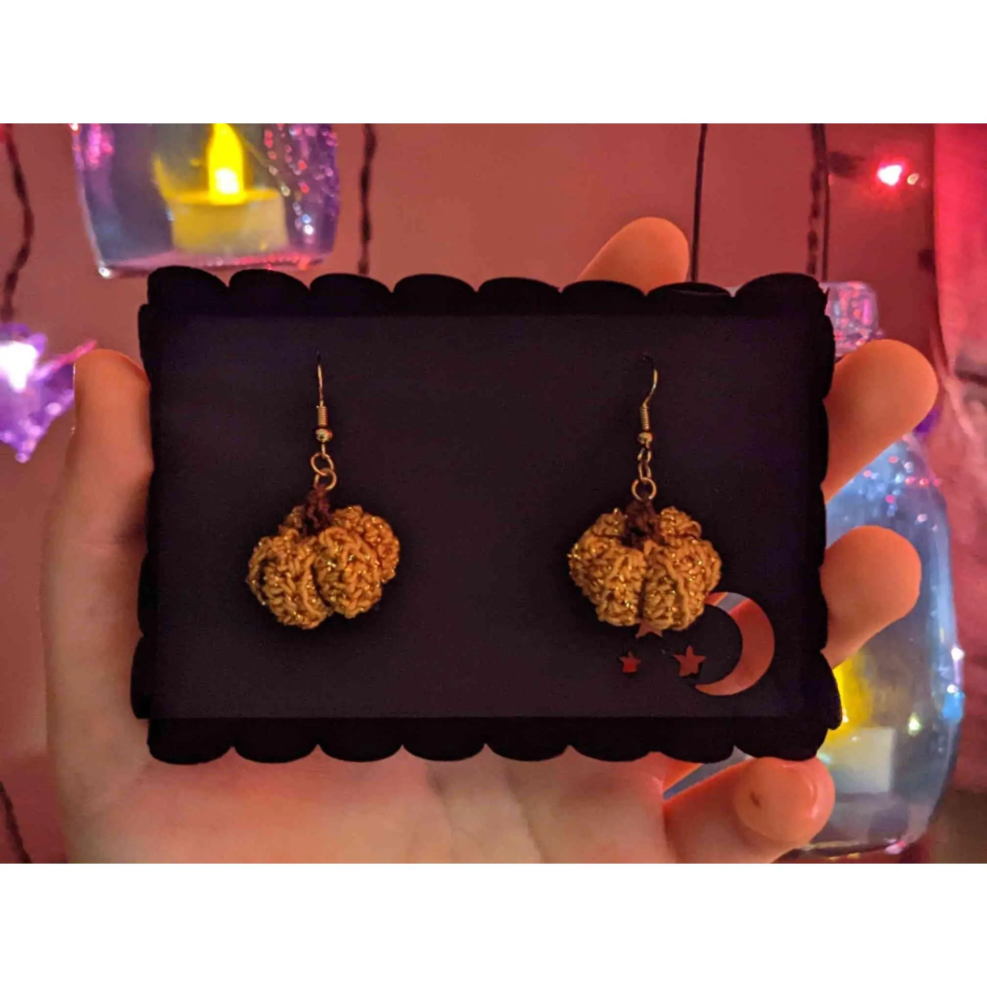 Cute Handmade Crochet Pumpkin Earrings