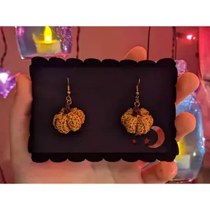 Cute Handmade Crochet Pumpkin Earrings
