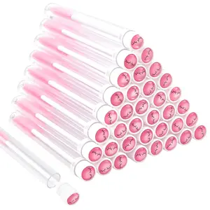 Disposable Mascara Brushes Tubes Set, 40 Pieces Empty Mascara Wand Tube with 40 Pieces Eyelash Brush Makeup Tool for Eyelash Extension(Pink Lash Style) - Home Improvement.  Applicator Plastic Daily