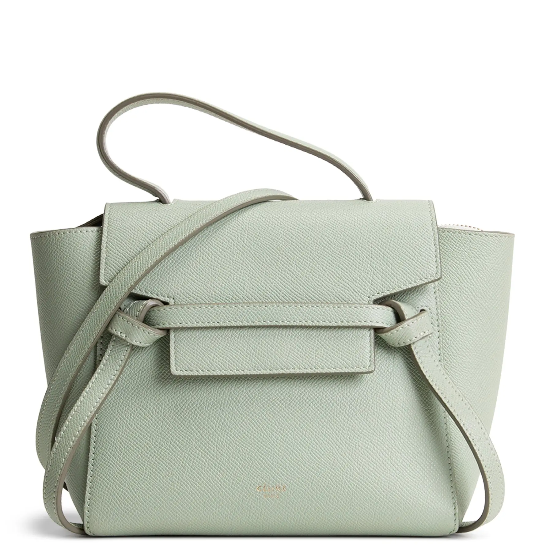 Pre-owned Celine Calfskin Leather Crossbody Bags Nano Belt Bag Seafoam Green