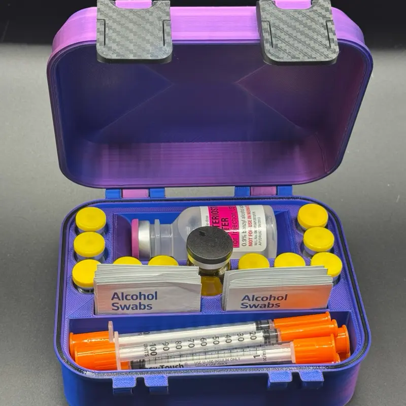 Coolpeps Peptide Storage Case - Airtight Organizer for Vials, Universal BAC Insert, & Alcohol Pads