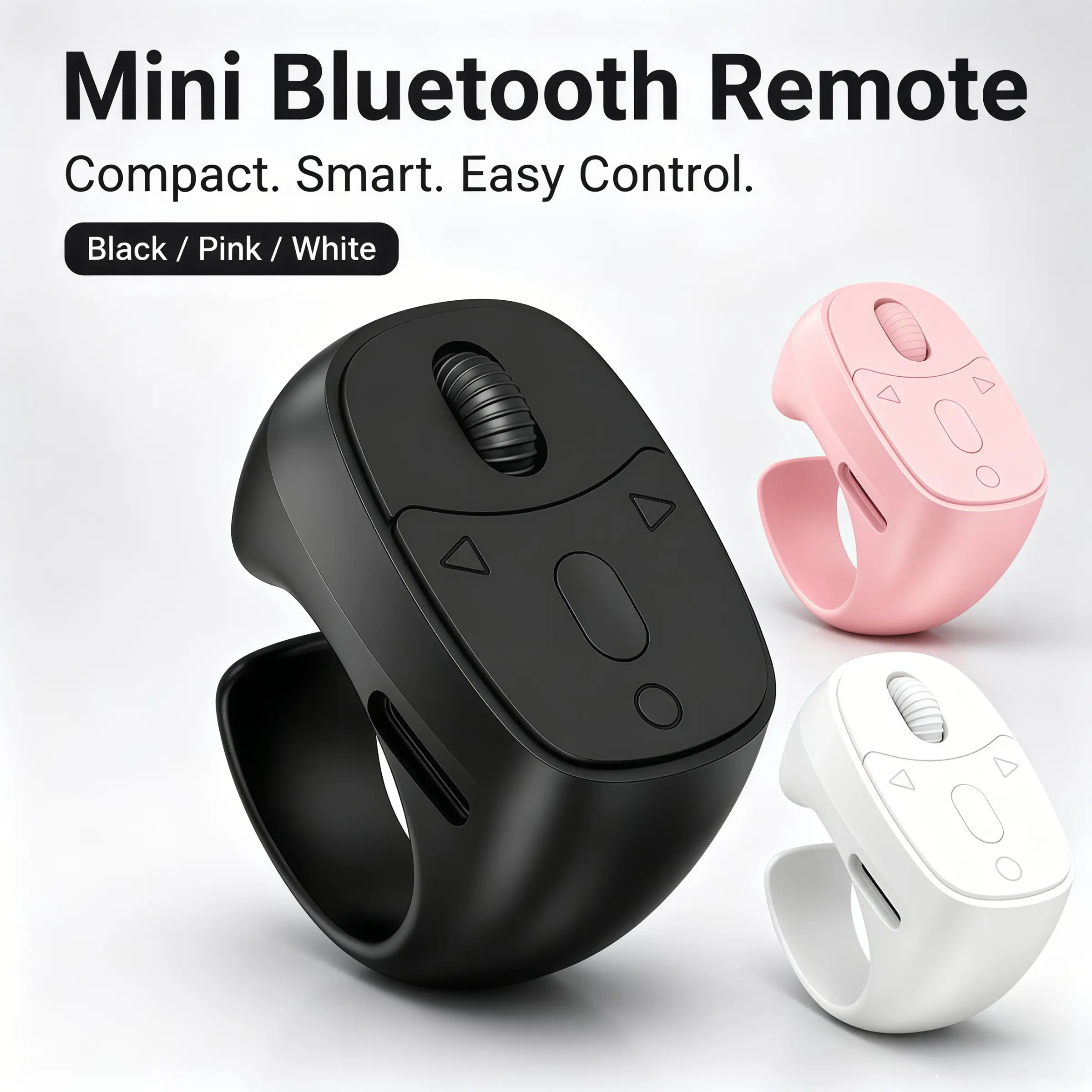 1 Pcs Portable Ring-Type Smart Bluetooth Remote Control, Smart App Controlled, Futuristic Tech Style, 10-meter Long-Distance Sensing One-Key Page-Turning & Selfie Multi-Function Compatible With TikTok, Multiple Apps, For Commuters, Drama-Watching Readers