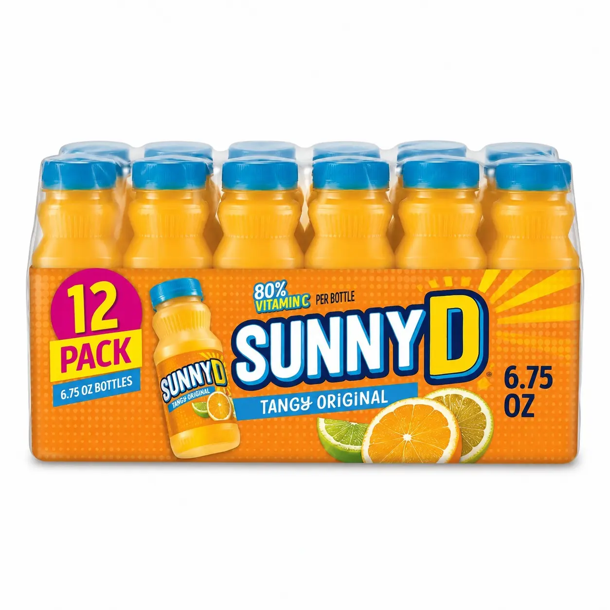SunnyD Tangy Original Orange Flavored Citrus Punch, 6.75 fl. oz., 12 pk.