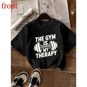 Unisex "Gym Is My Therapy" Workout Tee (NEW!) | Barbell Graphic Fitness Shirt - Unbeatable Price t0115