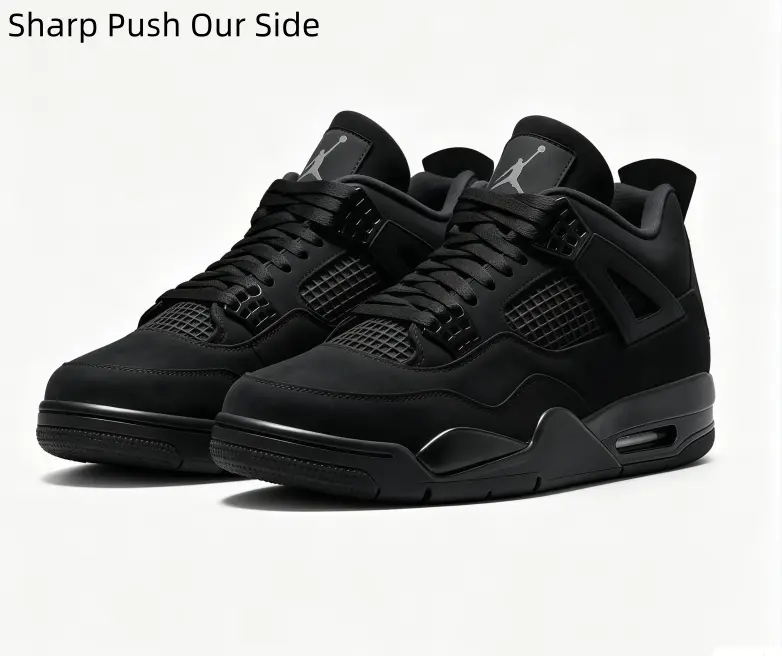 Trendy Full Black Mid Height Casual Sneakers Supportive Ankle Rubber Sole Streetwear Trainers for School Outdoor Walking