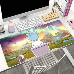 Cosmic Sci-Fi Cartoon World XXL Gaming Mouse Pad, Alien Landscape Art Extended Desk Mat, Non-Slip Base, Large Keyboard Pad for Office & Gaming, Perfect Gift