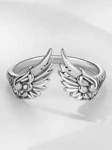 Vintage Feather Angel Wings Open Ring, Vintage Rings, Unisex Birthday Gift, Elegant Alloy Jewelry, All Seasons Accessory, Plain Pattern, Adjustable Rings