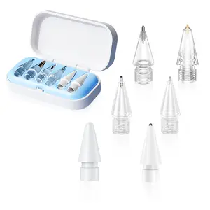 Replacement Pencil Tips Set for Pen Stylus Apple Pencil Pro/2nd Gen/1st Gen/USB-C, 4/6 Counts Multifunctional Pencil Tips with Storage Box, Capacitive Stylus Pen Accessories for Apple Pencil