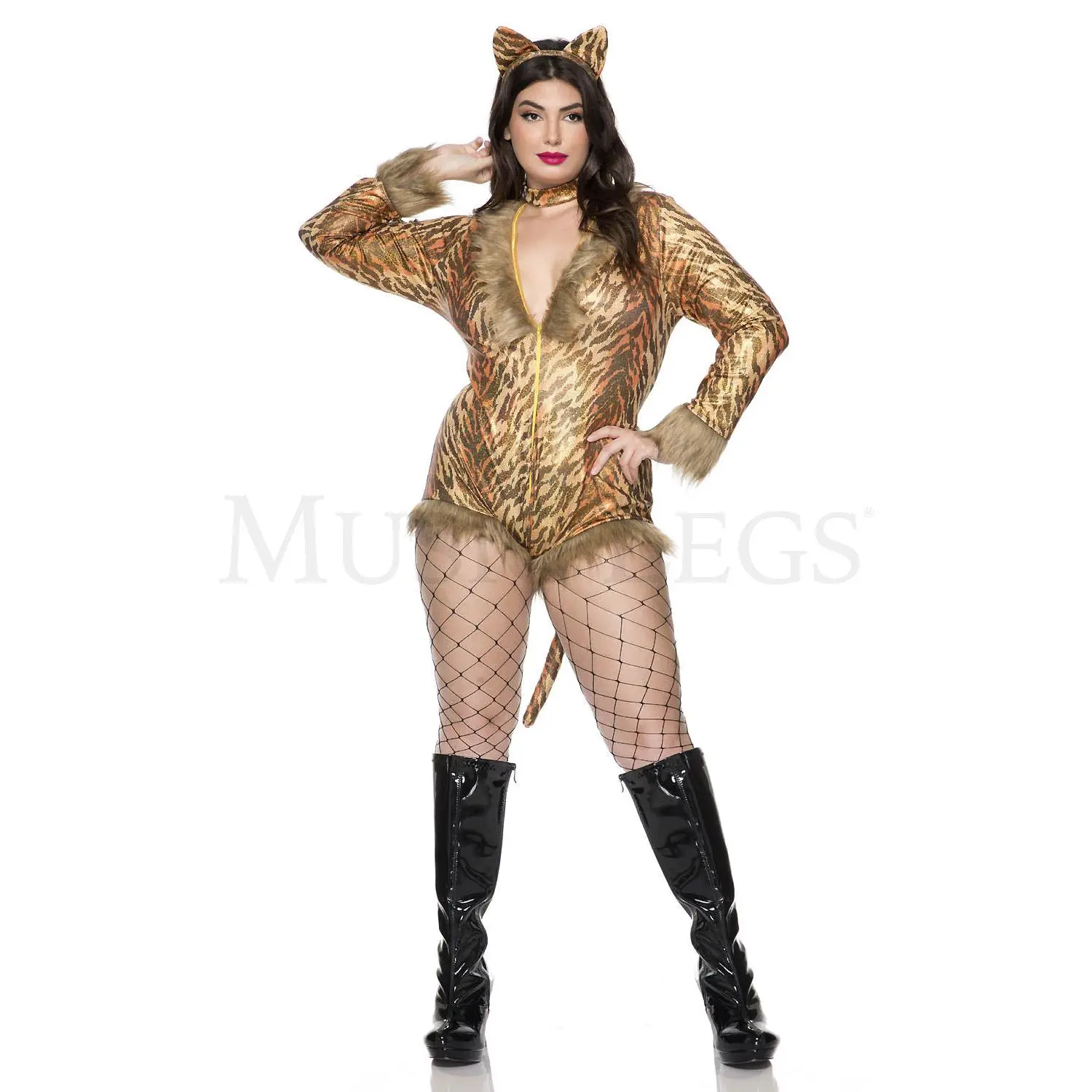 Adult Women's Plus Size Seductive Tiger  Costume