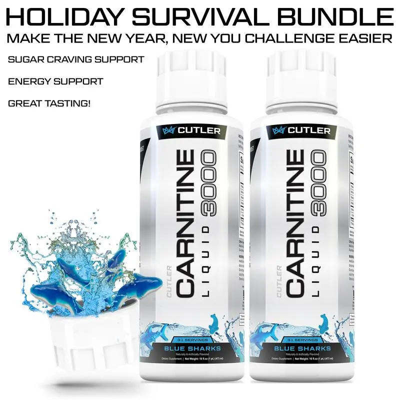 Cutler Nutrition 2 Pack Carnitine 3000 Liquid Supplement for Energy Sugar  Support and Recovery health and fitness liquid
