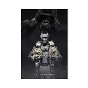Conor McGregor Poster, UFC Poster, Fighter Poster, Athlete Motivation, Wall Decor, Double Champ, Mma Artwork Room Decoration Photo Kitchen Paintings Ornaments Artistic Print posters wall decor Frames Glossy