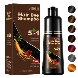 Instant Light Brown Hair Dye Shampoo (200ml + Travel Size) | 5-in-1 Hair Color for Women & Men | 99.99% Gray Coverage | Natural Herbal Formula | Fast-Acting in Minutes | Long Lasting Color | Portable Mini Pack for Travel & On-the-Go