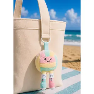 Colorful Plush Volleyball Keychain