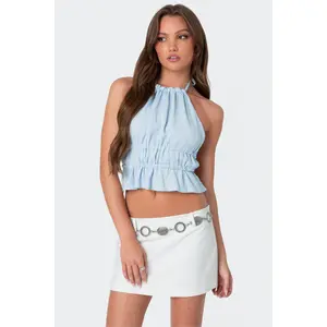 Double Drawstring Backless Top Double Drawstring Backless Top