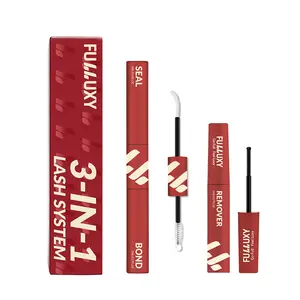 FULLUXY 3-in-1 Lash Bond, Seal & Makeup Remover Power Duo Set | Latex-Free Gentle Adhesive for Sensitive Eyes, Waterproof Cryproof Long-Lasting Secure Hold for DIY Lash Clusters