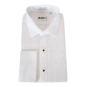 "Charles" White Spread Collar Tuxedo Shirt