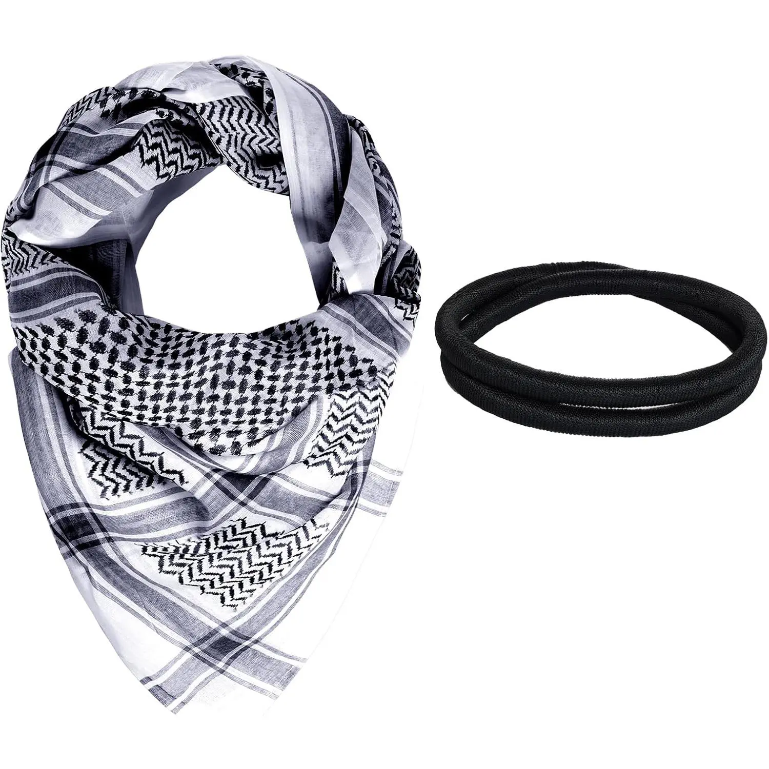 Arab Shemagh Tactical Desert Keffiyeh Head Scarf Arabic Turban Neck Headwear Wrap Arab Muslim Costume for Men Women