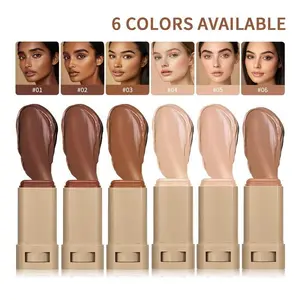 Ibcccndc 6 Color Concealer Stick with High Coverage, Smooth Texture Suitable for All Skin Tones, Effortlessly Hides Flaws & Dark Circles