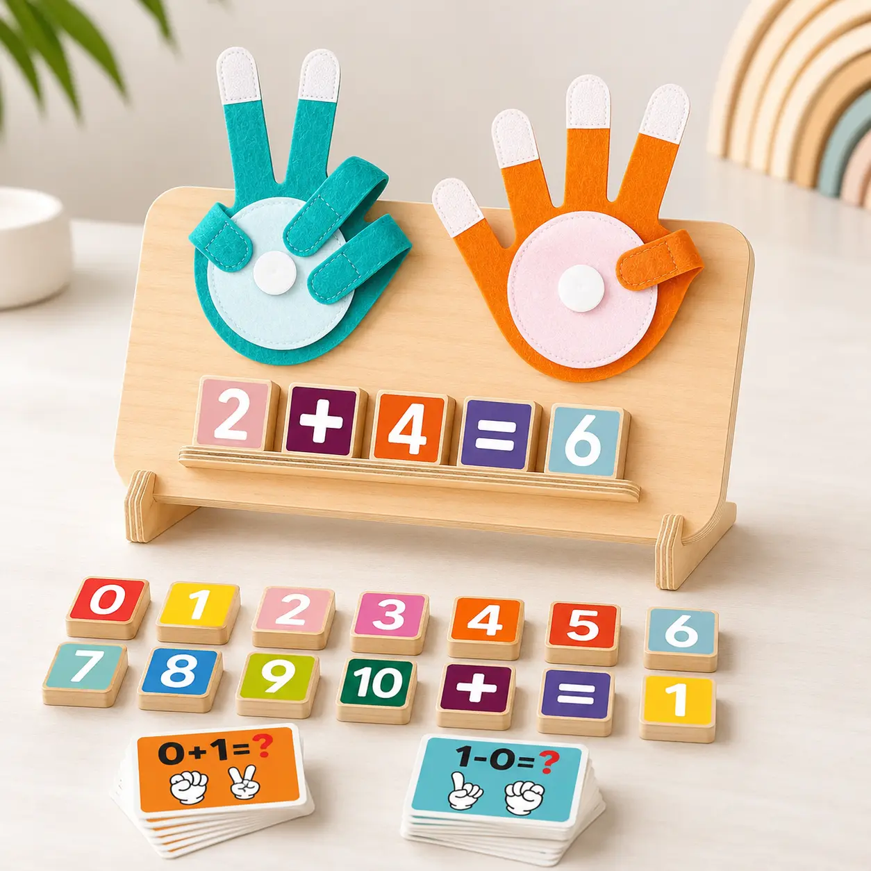 Finger Counting Blocks Hands-On Math Manipulatives for Toddlers Ages 3-5 Preschool Homeschool Number Learning Toy Ideal Birthday Gift for Boys And Girls Compact