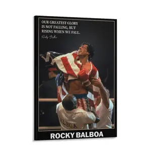 Rocky Poster Print, Sly Stallone Motivational Quote Print Poster, Rocky Balboa Movie Quote