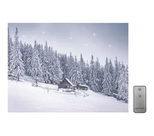 LumaBase Battery Operated Lighted Wall Art - Snowy Cabin