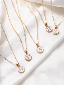 Summer Letter Round Charm Necklace As Gift, Trendy Matching Necklace, Initial Letter Necklace, Vintage Jewelry, Y2K Fall Accessories for I Love My Boyfriend & Girlfriend, Valentine's Day, Gift