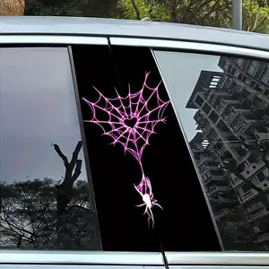 Spider Web Pattern Car Sticker, Car B-pillar Sticker, Durable Self Adhesive Car Decal, Car Exterior Decoration Accessories for Car, Truck, SUV, Decal for Cars, Cool Car Decoration, Side Decals
