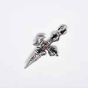 Men's Silver Dagger Pendant Necklace by HANGOVEER NYC