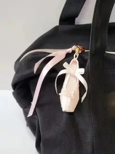 Handmade Ballet Shoe Phone Chain, Mini Satin Keychain, Beaded Pendant, Fashion Accessory, Personalized Gift, Travel Essential, Valentine's Day Present, Lightweight Keychain