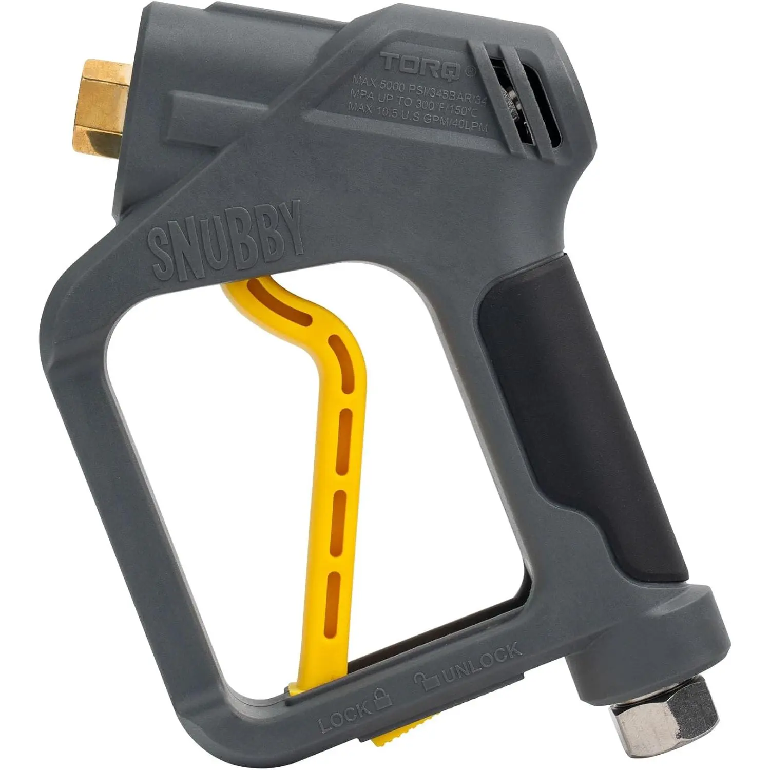 Snubby Pressure Washer Gun with Compact Ergonomic Short Handle, Foam Cannon Attachment - Precision Spray for Gas/Electric Washers, Reduces Fatigue, Ideal for Car Washing & Home Cleaning