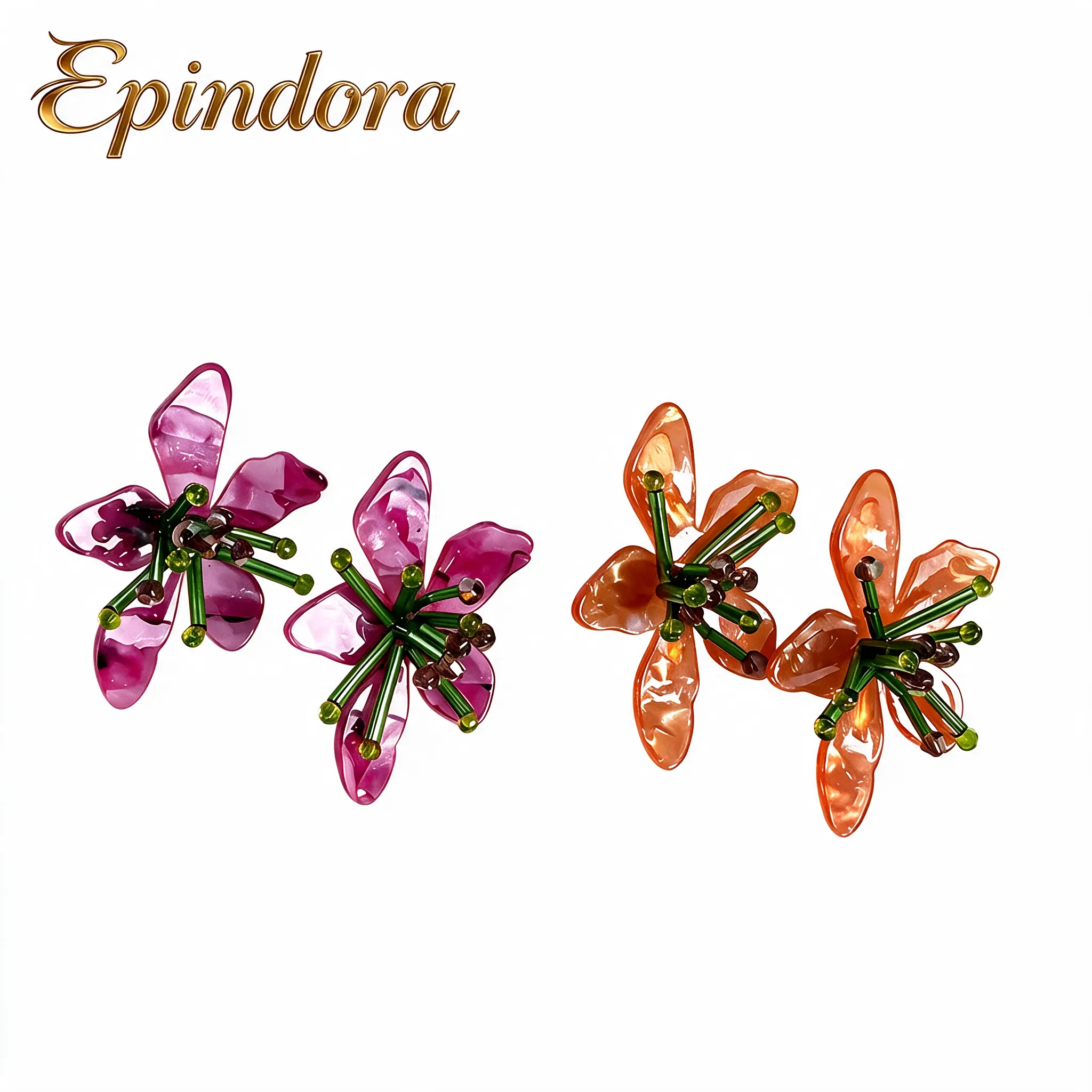 Epindora Geometric Woven Resin Hoop Earrings