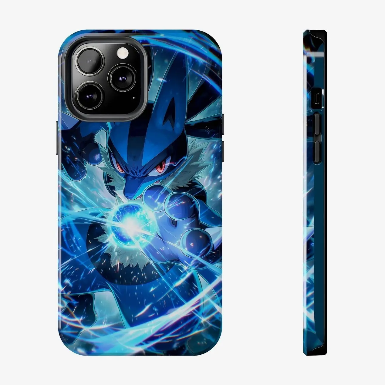 Lucario’s Cosmic Aura Phone Case Aesthetic For iPhone 16 15Pro, 14, 13, 12, 11, 8, XR Mini, Pro Max, Plus Accessories Protection unisex Z