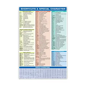 Windows PC Computer Keyboard & Special Character Reference Chart 24x36 Poster Cheat Sheet Educational Aid Decor Wall