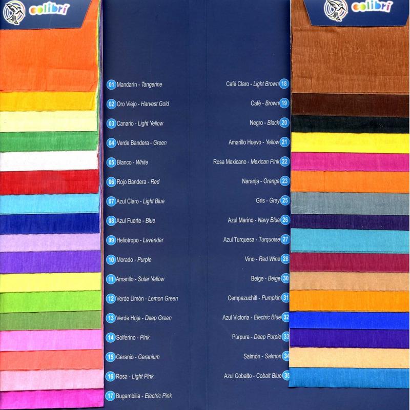 Colibri Crepe Paper Box 25 Pack - 25 Different Vibrant Colors - Ideal for Crafts, Paper Flowers and Piñatas
