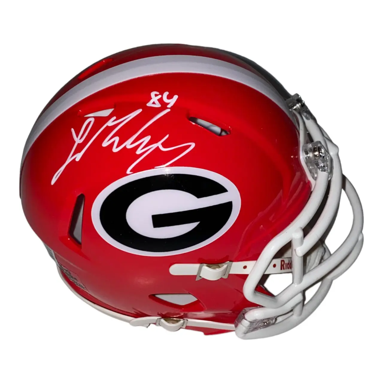 Ladd McConkey Autographed Georgia Bulldogs Riddell Red Replica Mini Helmet  - Beckett Authentication Services (BAS)