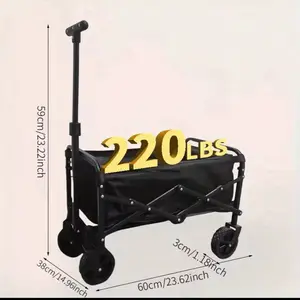 Heavy Duty Foldable Wagon Cart – Holds 220 lbs!