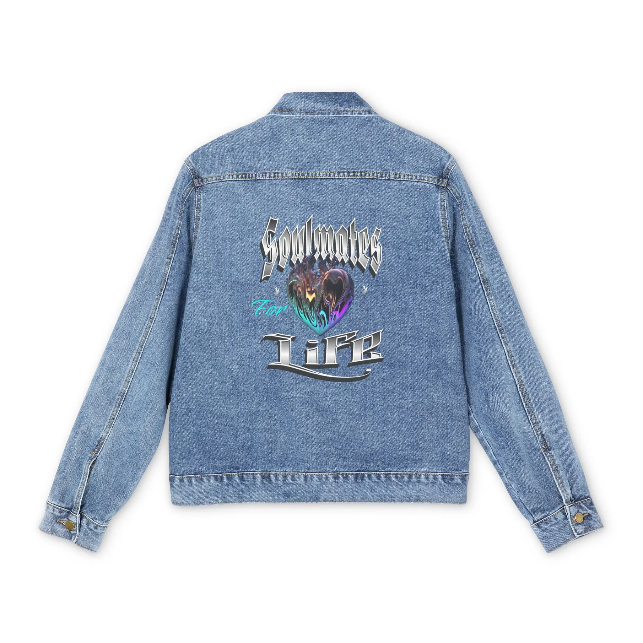 His Denim Jacket, Soulmates Denim Jacket, Men's Outerwear, Relationship Gifts, His and Hers Apparel, Casual Jacket, Men's Fashion, Men's Clothing, Gift for Him, Birthday Gifts for Him, Valentine's Gifts, Father's Day Gifts