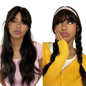 LUVME Yaki Straight Ultra Natural Minimalist Undetectable Lace Long Wig With Bangs