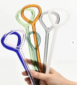 Anti-Wrinkle Heart Glass Straw for Lip Line Prevention – Fits Stanley & Yeti Tumblers | Reusable Beauty Straw. 2-Pack Glass Straws + 1 Cleaning Brush
