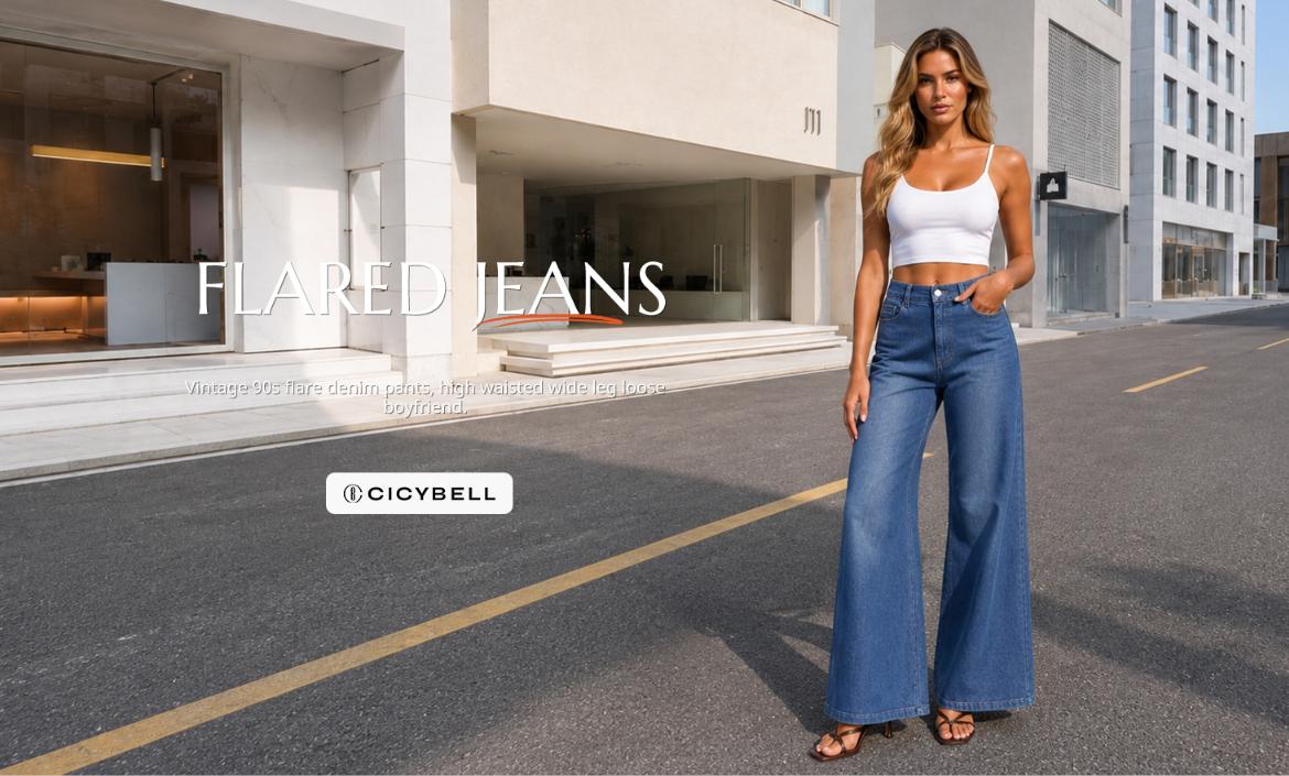 Cicy Bell Women's High Waisted Flared Jeans Bell Bottom Wide Leg Denim Pants | Baggy, Loose Fit, Boyfriends, Y2k, Going Out, Vintage 90s, Casual Trendy, Work Office, Teacher, Floral Print, High Rise Cicy Bell Women's High Waisted Flared Jeans Bell Bottom Wide Leg Denim Pants | Baggy, Loose Fit, Boyfriends, Y2k, Going Out, Vintage 90s, Casual Trendy, Work Office, Teacher, Floral Print, High Rise
